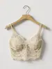 Luz de Início de Outono Luxo Leve Veludo Renda 3D Decote V Camisola Costas Bonitas Design Integrado com Bojo Fixo Lingerie