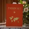 Cubierta de Pasaporte Personalizada de Cuero PU Etiqueta de Equipaje Portátil Set de Etiquetas para Equipaje de Viaje