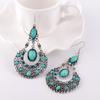 Nuevos pendientes bohemios de gota de agua, estilo étnico vintage europeo y americano, pendientes huecos tallados, pendientes largos para mujer