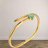 Joias Transfronteiriças Pulseira da Moda com Fivela de Diamante Pulseira de Aço Titânio que Não Desbota Pulseira de Aço Inoxidável Trevo de Quatro Folhas para Meninas