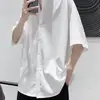 Camisa de Manga Corta Ligera de Seda de Hielo para Hombre, Verano Fina Estilo Japonés Talla Grande Holgada Casual Camisa Chaqueta