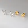 Pendientes de Hilo de Flor de Cinco Pétalos Hueca de Plata de Ley S925 Nalan, Exquisitos y Simples, Diseño de Nicho Estilo Ins M07882