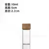 En Stock Al Por Mayor Botellas de Vidrio con Tapa de Bambú de Rosca de 22 mm, Botellas Dispensadoras de Té de Flores, Botellas Transparentes tipo Cápsula, Botellas de Mensaje en una Botella