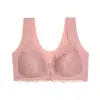 Sujetador Europeo y Americano Transfronterizo de Cierre Frontal Tallas Grandes, Chaleco Sexy de Encaje Inalámbrico Sin Costuras Push-Up, Lencería Hermosa de Espalda al por Mayor