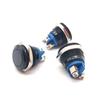 Interruptor de Botão Metálico à Prova d'Água 16mm com Óxido Negro, Sem Trava, Auto-Retornável, Parafuso de Fixação, Interruptor de Botão de Partida