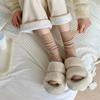 Calcetines de raya vertical de fibra calefactora hasta la pantorrilla para mujer, calcetines de felpa de otoño e invierno, a prueba de frío, cálidos para invierno, color liso, medias versátiles