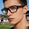 Gafas Deportivas con Montura Estrecha, Antideslizantes, Gafas Deportivas para Exteriores para Hombres y Mujeres, Antiviento de Luz Azul, Gafas Protectoras para Miopía, Gafas Cuadradas para Ciclismo