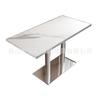 Mesa redonda pequena e luxuosa de pedra, mesa quadrada transparente para bar, chá, leite, sobremesas, café, lanches, restaurante ocidental, hotel, catering