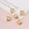 Contas Espaçadoras de Zircônia Banhadas a Ouro 14K Cubo de Açúcar Contas Espaçadoras Coração de Cristal Redondas Quadradas com Furo Reto Contas Soltas Acessórios para Joias DIY
