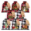 Venda Quente Transfronteiriça Saco de Embalagem para Doces e Biscoitos de Algodão Xadrez de Natal Saco de Presente de Algodão de Natal terno