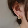 Pendientes con hebilla de oreja de flor de ópalo con diseño de nicho para mujer de Corea del Sur, pendientes de lujo ligeros de alta calidad con temperamento simple y combinables.