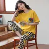 Fabricantes diretos novo pijama verão feminino conjunto lazer roupa de casa 32 justo 100 algodão 150 gramas