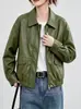 Chaqueta de cuero negra para mujer, nuevo estilo otoño 2026, fresca y elegante, sensación de alta gama, chaqueta corta con cremallera para figuras petite
