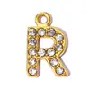 Pingente de Aço Inoxidável com 26 Letras Inglesas Cravejadas de Diamante DIY para Mulheres A-Z Brincos Pulseira Colar Pingente de Joia em Aço Titânio