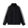 Sudadera con capucha de punto de retazos a rayas retro negra para hombre con cuello alto Marca Trendy Americana Top para pareja Casual Abierto Primavera Otoño Ropa exterior
