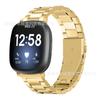 Para Fitbit versa3 pulseira de metal aço inoxidável fitbit sense fivela tipo estilingue pulseira de aço metal