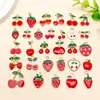 Acessórios para Joias DIY Óleo Gotejante Frutas Artificiais Cereja Morango Pingente de Liga Brincos Chaveiro Pulseira Pingente Pequeno