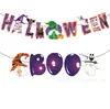 Ba281 Halloween Boo Fiesta Festiva Guirnalda de Banderines Fiesta Feliz Cumpleaños Pancarta de Banderines Guirnalda