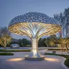 Fabricante-Esculturas de Gazebo Personalizadas de Acero Inoxidable, Pasillos con Estructura de Acero, Pabellones, Árboles Paisajísticos Icónicos y Esculturas de Forma Especial para Áreas Escénicas