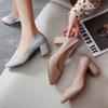 Zapatos de boda de estilo británico para mujer, de tacón alto, plateados, con punta puntiaguda y lentejuelas, de moda, para otoño de 2025