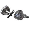 Fabricante Produz Botões de Punho Personalizados em Liga de Zinco, Botões de Punho Metálicos para Camisa Francesa, Studs de Punho Triangulares com Diamante, Mangas OEM