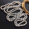 Collar de Perlas de Agua Dulce con Forma de Arroz a la Moda, Cadena de Suéter Multiusos de Perlas sin Núcleo, Otoño e Invierno Buena Calidad, Pequeña Cantidad Lote Mixto
