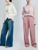 Blusa de Punto Ligera de Algodón, Bambú y Lino para Mujer, Verano 2025, Corte Holgado, Sensación Relajada
