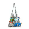 Bolso de mano grande de estilo chino, nuevo y moderno, para mujer, diseño de pez pequeño lindo, bolso de hombro para mujer, bolso de mano tejido hueco