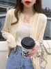 Cárdigan de Punto para Mujer Estilo Año Nuevo Suéter Delgado Abrigo Otoño Invierno Estilo Corto Capa Interior Capa Base Capa Exterior Superior