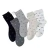 Calcetines apilados de borde con volantes color gris para mujer, calcetines florales hasta la pantorrilla, nuevos calcetines casuales versátiles de algodón estilo japonés para primavera/verano/otoño