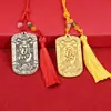 Ano do Cavalo, Enfeite de Carro para Sucesso Instantâneo, Medalhão da Sorte em Metal Dourado com Borla, Acessório de Decoração para Interior de Carro Presente