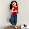 Conjunto de Ropa de Verano para Niñas 2026 Nuevo Estilo Conjunto de Dos Piezas de Chaleco y Jeans para Bebé Ropa Casual sin Mangas para Niños para el Verano