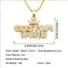 Joyas nuevas creativas transfronterizas para hombre, dominante, corona, costura completa de diamantes, letra, marca militar, accesorios de collar con colgante