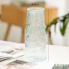 Vaso de Vidro Moderno de Luxo Leve, Formato Cônico com Detalhes Dourados, Transparente, para Decoração de Casa na Sala de Estar, Arranjo de Flores Hidropônico para Mesa, Item de Nicho de Alto Padrão