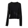 2026 Cardigan de Tricô Leve Levemente Transparente com Proteção Solar em Acetato de Lyocell Tencel para Mulheres Roupas de Verão Cardigan com Proteção Solar de Tencel