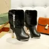 Botines de Tacón Alto con Piel y Piel Sintética Integrados, Puntera Puntiaguda, Tacón Grueso, Caña Corta, Cremallera Lateral, Estilo Coreano, Versátiles, con Pedrería, Botas de Moda para Mujer