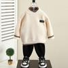 4338 Suéter de Invierno para Niños 2026 Estilo Nuevo Otoño e Invierno Infantil Conjunto de Dos Piezas Tejido Superior Ropa de Punto Gruesa para Bebé
