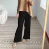 Modificación Personalizada y Talla Pantalones de Pierna Ancha Miyake Mujer Cintura Alta Pierna Recta Casual Pantalones de Nueve Puntos Suministro de Fábrica Venta al por Mayor de Una Pieza