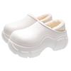 Zapatillas de algodón EVA para otoño e invierno, impermeables, cálidas, con forro polar y agujeros, para mujer, con suela gruesa y algodón.