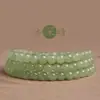 Pulsera de múltiples círculos de jade Hetian Qingshui para mujer, fondo de hielo, alto hielo, cuentas de jade Hetian, pulsera de jade de tres círculos