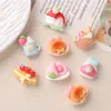 Accesorios de resina de dibujos animados para hacer tú mismo, accesorios de fresa, postre, crema, pegamento, pinza para el cabello hecha a mano, funda para teléfono móvil, hebilla para zapatos, lote de accesorios