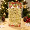 Decoraciones navideñas Colgante para árbol de Navidad 12 lazos rojos flocado no tejido lazo pequeño al por mayor
