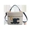Bolso Cubo de Lino Versátil Personalizado para Mujer, Bolso de Hombro de Lujo Ligero Estilo Nuevo, Bolso Cruzado Cilíndrico de Nicho