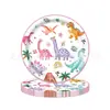 Novo conjunto de pratos de papel e talheres com tema de dinossauro colorido para festa de aniversário infantil da Amazon