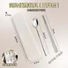 Conjunto de talheres de aço inoxidável 316 alemão, com colher, hashis e garfo, antibacteriano, conjunto portátil de três peças para adultos e estudantes