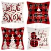 Amazon Transfronterizo Temu Nuevo Cojín de Almohada Navideño Decoración para el Hogar Felpa Corta Lino Funda de Almohada Estampada