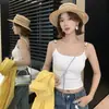 Top Regata de Verão com Design de Contas Estilo Dopamine Twist, Simples de Corte Justo, Valoriza a Figura, Costas Bonitas, Não Precisa de Sutiã, Camisola para Mulheres