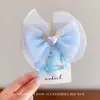 Presilha de Cabelo de Renda Borboleta Infantil Menina Pérola Presilha Superior Grande Elástico de Rabo de Cavalo Anel de Cabelo Grande Presente Dia das Crianças