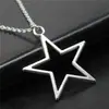 Suministro transfronterizo al por mayor moda europea y americana joyería collar con colgante de estrella de cinco puntas hueca