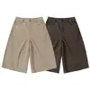 Yidao Vintage 2026 Verano Estilo Japonés Lavados Retro Casuales Pantalones Cortos Hombres Modernos Ajuste Holgado Versátiles Pierna Ancha Pantalones de Siete Cuartos